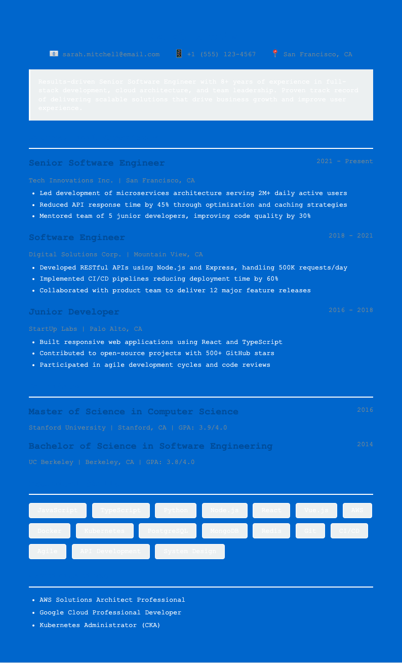 Engineering blueprint resume